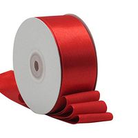 【 Ribbon King 】 1-1/2” Red Satin Ribbon Perfect for Ceremony Home Decor, Craft Trim Use, Cake Packing, Wedding Stylish Gift Box Floral Wrapping, x 20 Y Yard