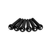 Simtyso 6pcs Black Acoustic Guitar ABS Plastic Bridge Pins