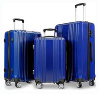 Suitcase, GLOBALWAY 3 PC Luggage Set 20" 24" 28" Travel Suitcase w/TSA Lock, Navy