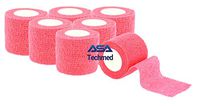 6 - Pack, Pink 2” x 5 Yards, Self-Adherent Cohesive Tape, Strong Sports Tape for Wrist, Ankle Sprains & Swelling, Self-Adhesive Bandage Rolls (Pink)