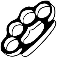 hBARSCI Brass Knuckles Vinyl Decal - 5 Inches - for Cars, Trucks, Windows, Laptops, Tablets, Outdoor-Grade 2.5mil Thick Vinyl - Black