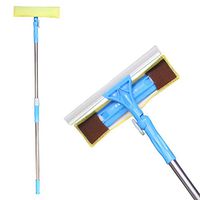 Jovilife Window Squeegee Window Cleaning Tools Reusable and Washable Microfiber Brush with Rubber Squeegee Window Cleaner Kit for Home,Car or Office