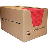Zwipes Professional Premium Microfiber Cleaning Cloth Towel Case, 16x16 inch, 48-Pack, Red