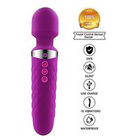 Gereton Wireless Electric Magic Wand Massager USB Rechargeable Handheld Personal Body Therapeutic Massager with 16 Vibration Modes and 3 Speeds Magic Waterproof Portable