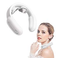 Neck Massager,Bigzzia Intelligent Wireless Portable 4D Neck Massage Equipment,Deep Tissue with Heat, Electric Pulse Neck Back Massager for Home,Office,Sport,Car and Travel (White)