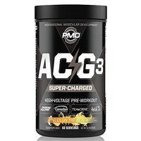 PMD Sports ACG3 Supercharged - Pre Workout - Powerful Strength, High Energy, Maximize Mental Focus, Endurance, Optimum Workout Performance, Concentrated Drink Mix - Flex On The Beach (60 Servings)