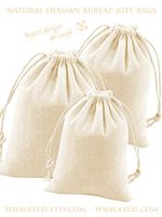 Hessian Burlap Jute Linen Gift Bags with Drawstring for Wedding Part Favor, Candy Bags, Presents, Snacks & Jewelry, Christmas, Arts & Crafts Projects (Cream, 4x6 25pc)