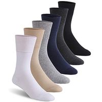 Wide Diabetic Socks Men, Feelwe Diabetes Socks Men Women Non-Binding Socks with Seamless Toe, Unisex Ankle Socks,Diabetic Socks for Men Size 13-15,Cotton Socks for Women 6-Pair Multicoloured X-Large