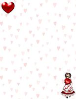 Valentine Girl With Heart Stationery Printer Paper 26 Sheets