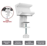 SIIG Power Strip Holder with Desk Clamp For Desktop Table - Fits 1.6" to 2.4" Mountable Power Outlet Strips - Power Strip Desk Mount with Adjustable Clamp, Cable Management