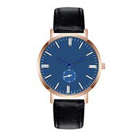Fxbar,Fashion Men Watch Quartz Faux Leather Analog Wrist Watch Brand Luxury Business Wristwatch(Black)