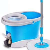 MISTXIN Rotating Mop XZTB Bucket Rotary Bucket with Pedal Bucket and 2 Microfibre Floor Cleaning Brushes