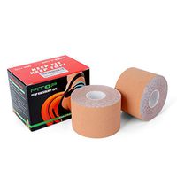 FITOP Muscle Tape (2 Rolls Pack) for Athletes, Physiotherapy Not Pre-Cut Sports Tape, FDA Approval, Color Beige