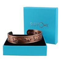 SISTO-X Copper Magnetic Cuff Bracelet/Bangle Wild Horses Design by Sisto-X® 6 Magnets Strong Neodymium XL (190-225Mm)