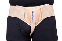 Healthnode(TM) Inguinal Hernia Belt for Men Post Surgery Pain Relief/Groin Truss Brace Hernia Pain Relief 1 Compression Pressure Foam Pad Comfortable&Adjustable Foam Pad (Small, Beige-Left)