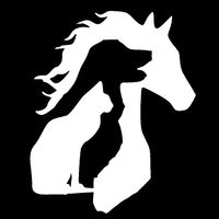 Animal Lover - Horse Dog Cat Silhouette - Vinyl - 4" tall (Color: WHITE) decal laptop tablet skateboard car windows stickers