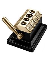 Cigar Cutter Stainless Steel Luxury Table Cigar Cutter V Shape Table Top Cigar Guillotine Animals Pattern Top Thanksgiving Day Idea to Husband Father (Color : Black Gold)