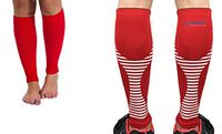 Peak Grit Calf Compression Sleeves for Men and Women Pack of 2 | Premium Red or Blue Shin Splint Relief and Recovery and Circulation for Your Legs| Running, Hiking, and Deadlift Friendly