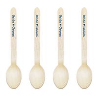 Dress My Cupcake Natural Wood Candy 100-Pack Buffet Cutlery Spoons DIY Kit, Bridegroom, 6.5-Inch, Royal Blue