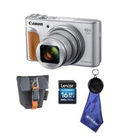 Canon PowerShot SX740 HS Digital Camera, Silver - Bundle with Camera Case, 16GB SDHC Card, Microfiber Cloth