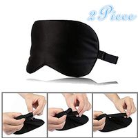 Sleeping Eye mask, Men's and Women's Sleep mask, Blindfold Comfortable Super Soft Sleep mask, Adjustable Buckle, Suitable for Travel/nap/Sleep (Black)-2pcs
