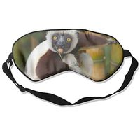 WUGOU Sleep Eye Mask Cute Lemur Bamboo Lightweight Soft Blindfold Adjustable Head Strap Eyeshade Travel Eyepatch