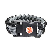 Paracord EMR Medichip Adult Bracelet by Key2Life Color Black and Gray