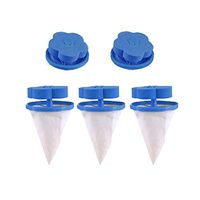 Floating Pet Fur Catcher Front Load Washer,Home Floating Lint Hair Catcher Mesh Pouch Washing Machine Laundry Filter Bag,Washing Balls Ceramic,Blue,5PC