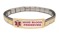 High Blood Pressure Medical Alert Stainless Steel 9mm Italian Charm Starter Bracelet