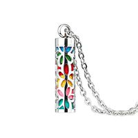 Aromatherapy Necklace Long Stainless Steel Hollow-out Essential oil Diffuser Aroma Pendant with 10 Reusable Felt Pads