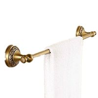 AUSWIND European Antique Bronze Brushed Brass Flowers Carved Towel Bar 23'' Circular Base Towel Holder Wall Mounted Bathroom Accessories HW