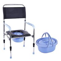 GYZ Home Elderly Commode Chair Stainless Steel Patient Bedside Commode Chair Height Adjustable and armrest, Load 300kg Toilet Safety Frame (Color : A)