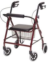 Walkabout Hemi Four-Wheel Rollator: ROLLATOR, ALUM, HEMI, Burgundy by Lumex