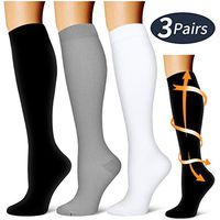 BLUETREE Compression Socks,(3 pairs) Compression Sock for Women & Men,Best Medical, Nursing, for Running, Athletic, Edema, Varicose Veins., Assorted, Small/Medium