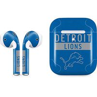 Skinit Decal Audio Skin for Apple AirPods with Wireless Charging Case - Officially Licensed NFL Detroit Lions Blue Performance Series Design