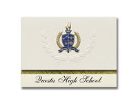 Signature Announcements Questa High School (Questa, NM) Graduation Announcements, Presidential style, Basic package of 25 with Gold & Blue Metallic Foil seal
