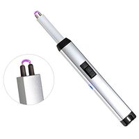 Kivors Advanced Electric Arc Lighter - Rechargeable Windproof Long Neck Plasma Arc Beam Lighter Flameless for Grill Stove Candle (Silver)