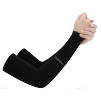 Fine UV Protection Long Arm Sun-Protection Sleeves,UPF 50 Compression Sun Sleeves for Men & Women for Running, Cycling, Fishing, Golf, Volleyball, Basketball, (Black)