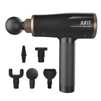 JUFIT Massage Gun Handheld Percussion Massager with 9 Speed Levels and 5 Replaceable Massager Heads Handheld Cordless Electric Vibration Percussion Deep Muscle Massager