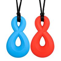 Chewelry for Boys & Girls - Sensory Chew Necklace - Chewlery for Autism ADHD Oral Motor Chewing Biting Teething Needs - Infinity Twist 2-Pack by Solace