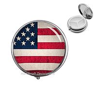 American Flag Pill Box United States Flag Jewelry,American Patriot Gift,American Army Flag Pill Case,United States Flag Patriotic Pill Box.F226