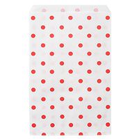 200 pcs Red Polka Dot Paper Merchandise Gift Bags Shopping Sales Tote Bags 6"x9" - Caddy Bay Collection