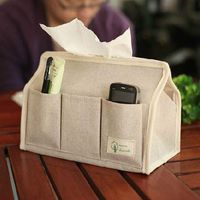 T-ZJHC Cotton Linen Art Creative Tissue Paper Towel Box Tray Waterproof Paper Towel Set Household car with Hanging Small Tree, 4-5 Stairs - YQ-15