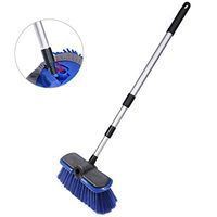 MEEJIE Extension Car Wash Brush - Car Accessories for Truck Cleaning SUV Washing - Dust Mops for Floor Cleaning with 46.5" Telescopic Poles Removable Washable Head Replacement (Extension pipe+brush)