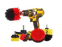 Original EZ Scrub Drill Brush 6 Piece Bundle Set - All Purpose Power Scrubber Cleaning Brush for Grout, Floor, Bathroom Tile, Kitchen, Outdoor
