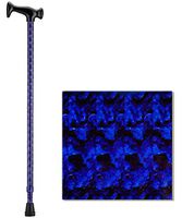 NOVA Designer Walking Cane with T-Grip Molded Handle, Lightweight and Adjustable Walking Stick, Black and Blue Design
