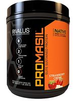 Rivalus Promasil Strawberry, 1lb - 8-Source Protein Blend Including Native Whey Isolate, Native Micellar Casein, Egg, Sustained Delivery, Clean Nutrition Profile, No Banned Substances, Made in USA