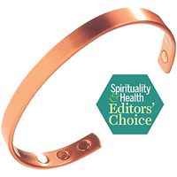Earth Therapy, The Original Pure Copper Magnetic Healing Bracelet for Arthritis, Carpal Tunnel, and Joint Pain Relief – Glossy Minimalist Style – Ajdustable - For Women