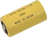 NiCd Extended Capacity Rechargeable Sub C Cell w/Solder Tabs SC-2100WT