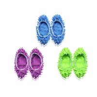 Microfiber Slippers Mop Socks Feather Dusters - Unisex Dust Mop Slippers Shoes Microfiber Cleaning House Mop Slippers Multifultional Floor Cleaning Shoes Cover for House Office (Green,Blue,Purple)